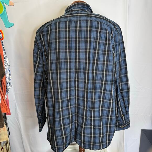 Carhartt Relaxed Fit Blue Black Plaid Flannel Shirt 2XL Cotton Workwear - Picture 3 of 9
